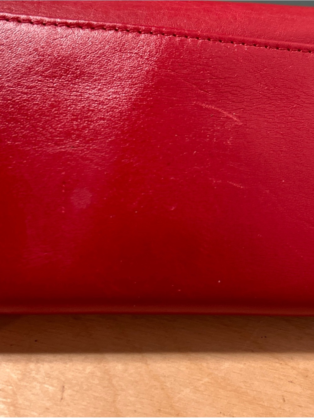 NEW Hobo Amica Leather Wallet - Billfold Color Red New front zip pocket - Picture 10 of 12